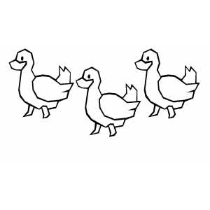 Three Ducklings Coloring Sheet 