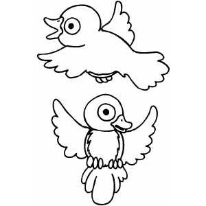 Two Flying Birds Coloring Sheet 