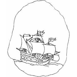 Battle Wood Ship Coloring Sheet 