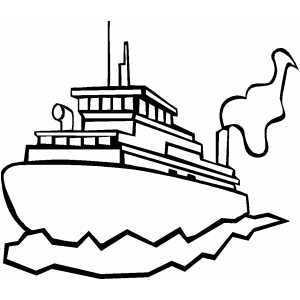 Cargo Ship On Water Coloring Sheet 