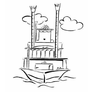 Riverboat Coloring Sheet 