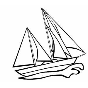 Sailboat On Water Coloring Sheet 