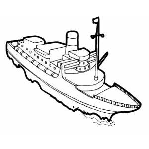 Swimming Cargo Ship Coloring Sheet 