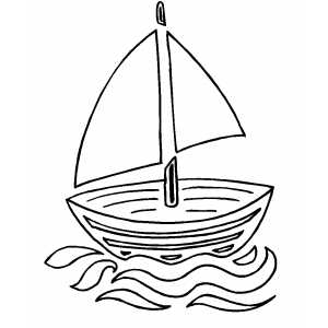 Swimming Sailboat Coloring Sheet 