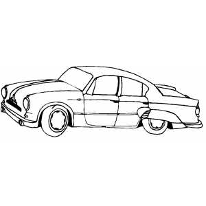 Classic Car With Wings Coloring Sheet 
