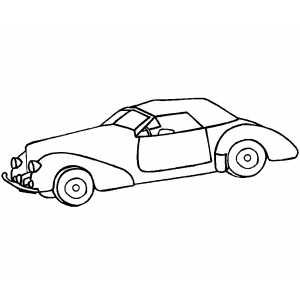 Classic Two Doors Car Coloring Sheet 