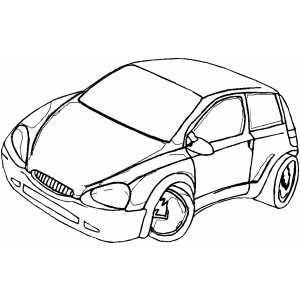 Compact City Car Coloring Sheet 