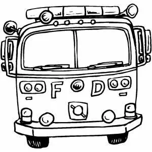 Fire Truck Front Coloring Sheet 