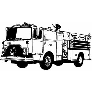 Moving Fire Truck Coloring Sheet 