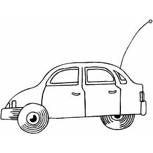 Side Cartoon Car Coloring Sheet 