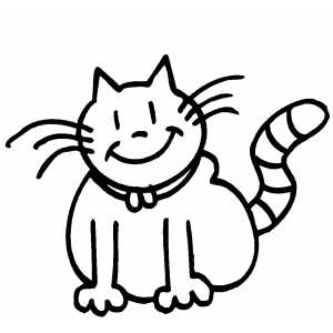 Smiling Cat Coloring Sheet 