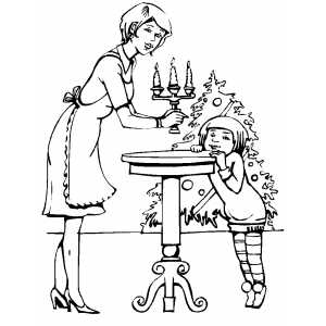 Christmas Candles Coloring Sheet 