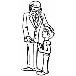 Minister And Boy Coloring Sheet 