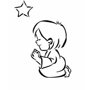 Praying Boy Coloring Sheet 