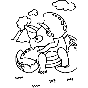 Baby Triceratops Coloring Sheet 