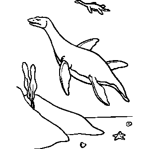 Dinosaur Underwater Coloring Sheet 