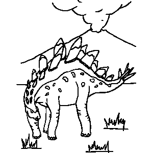 Dinosaur with Scales Coloring Sheet 