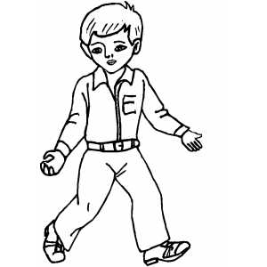 Boy Show Empty Hands Coloring Sheet 