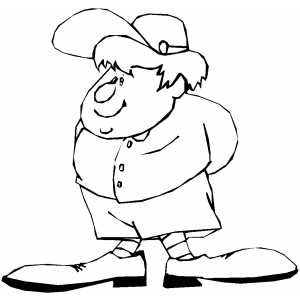 Boy With Big Feet Coloring Sheet 