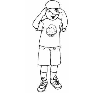 Boy With Hat Coloring Sheet 