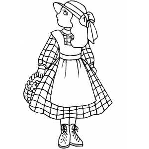 Girl In Dress Coloring Sheet 