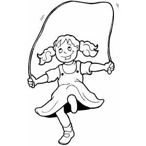 Little Girl Jumping Rope Coloring Sheet 