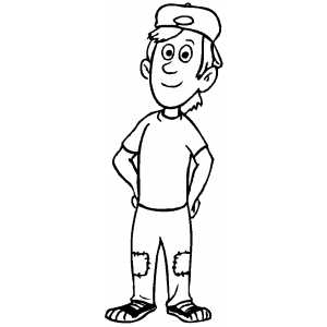 standing boy coloring pages