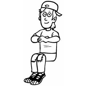 Sitting Boy Coloring Sheet 