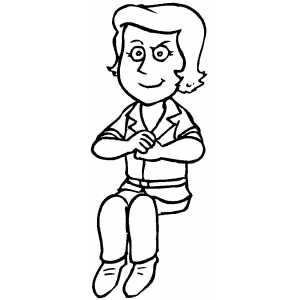 Sitting Girl Coloring Sheet 