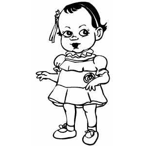 Smiling Girl Coloring Sheet 