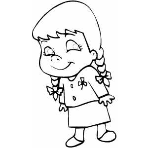 Smiling Little Girl Coloring Sheet 