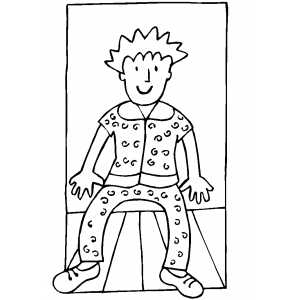 standing boy coloring pages