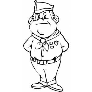 Standing Boy Scout Coloring Sheet 