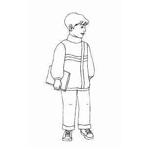 standing boy coloring pages