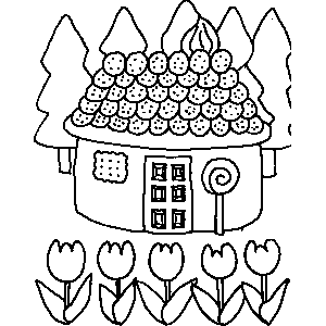 Candy House Coloring Sheet 