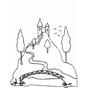 Castle On The Hill Coloring Sheet 