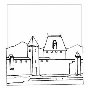 Castle Wall Coloring Sheet 