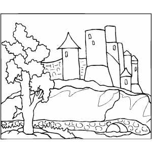 Medieval Castle Coloring Sheet 