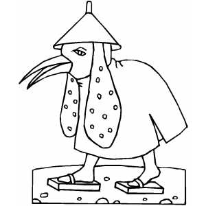 Bird Creature With Helm Coloring Sheet 