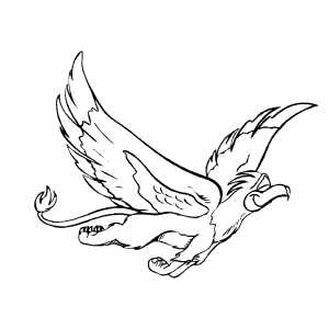 Flying Happy Griffin Coloring Sheet 
