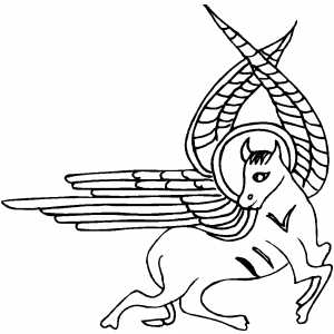 Flying Horse Coloring Sheet 