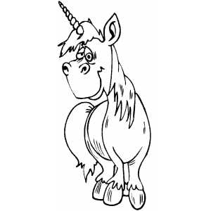 Funny Unicorn Coloring Sheet 