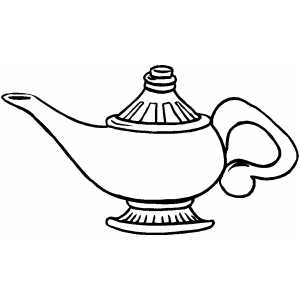 Genie Lamp Coloring Sheet 