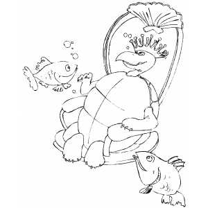 King Turtle Coloring Sheet 