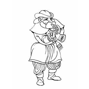 Musician With Flute Coloring Sheet 