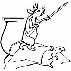 Rat King With Sword Coloring Sheet 