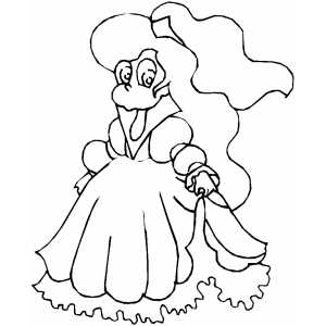 Smiling Princess Coloring Sheet 