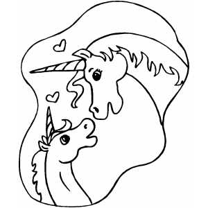 Unicorns In Love Coloring Sheet 