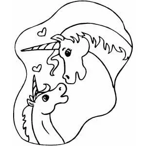 Unicorns In Love Coloring Sheet 