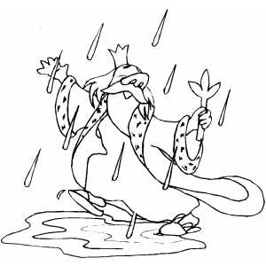 Dancing King In Rain Coloring Sheet 